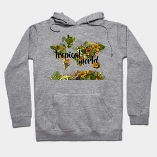 world map tropical Hoodie